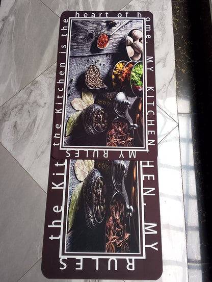 Both Sides Rubber kitchen Mats Set