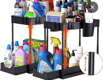 Detachable 2 layer smart golden baby multipurpose spice rack with bottom drawer