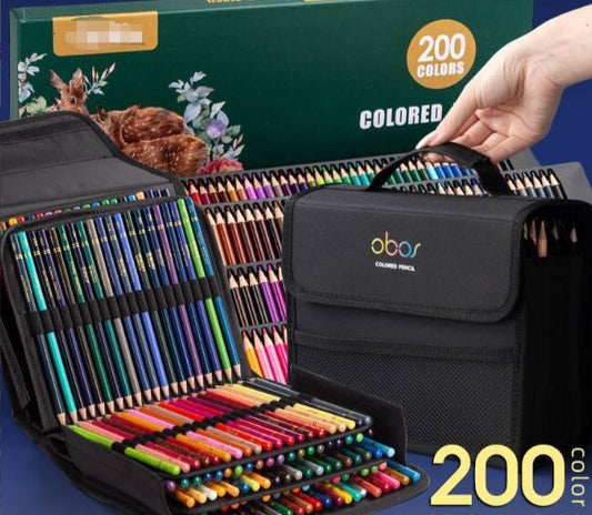 200 slots colored lead pencils storage bag