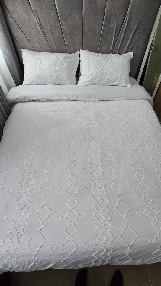 3pc Tufted  Wave Duvet cover set