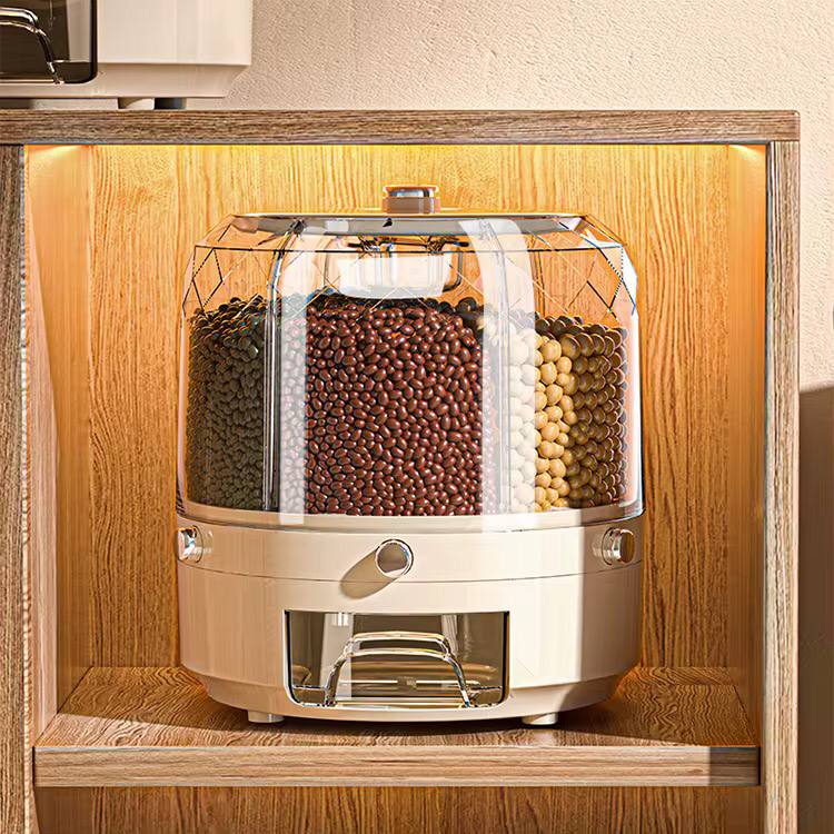 Rotating 6 compartments storage container