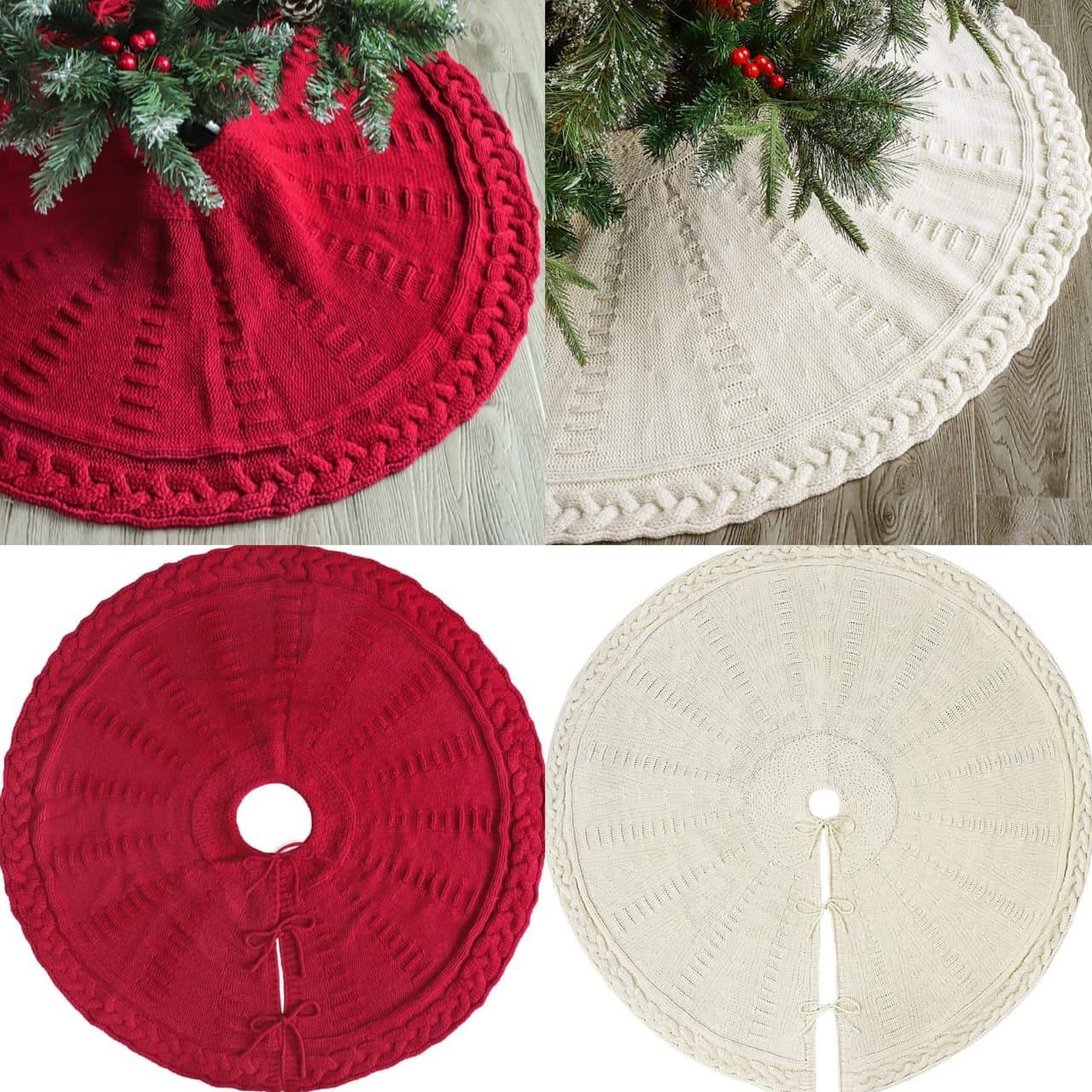 Christmas Knitted Tree Skirt Knitted Christmas Tree Apron Christmas Tree Skirt