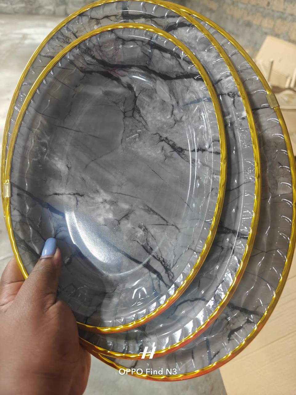 3 pcs oval trays