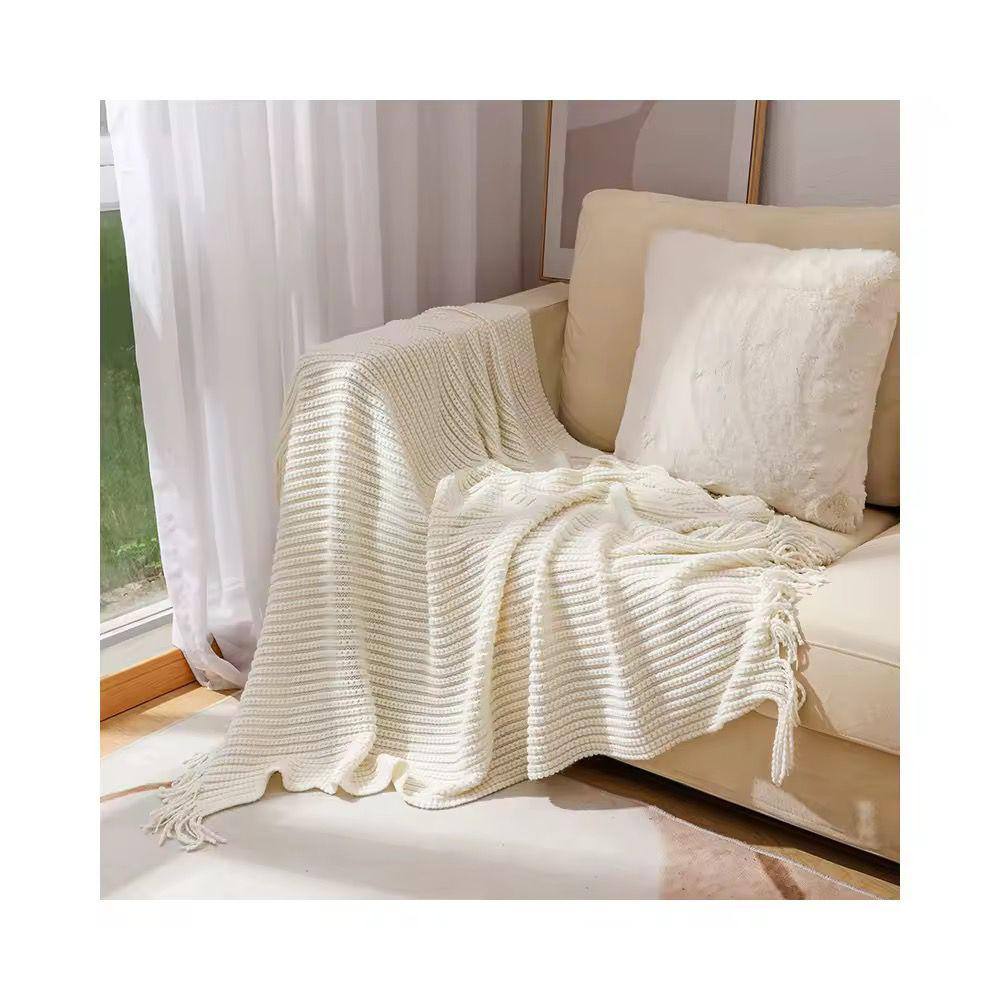Soft textured chenille throw blanket