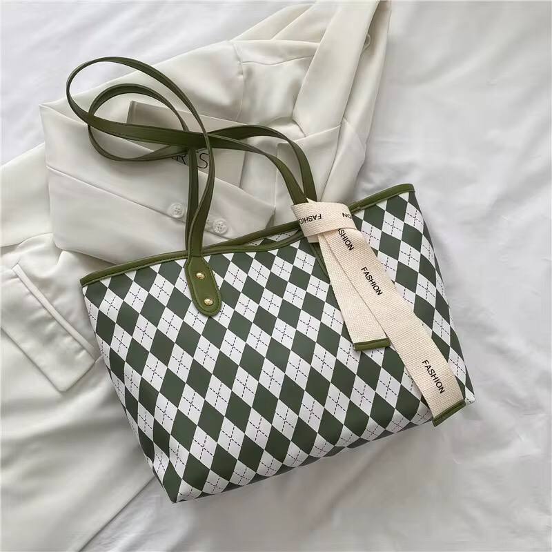 Diamond lattice Bag/ Shoulder Tote Bag