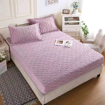 3pc Jacquard Sherpa fleece Fitted cover