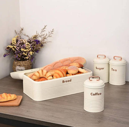 Kitchen eco-friendly bread Bin/ storage container/ coffee, tea and sugar canister set of 3pcs