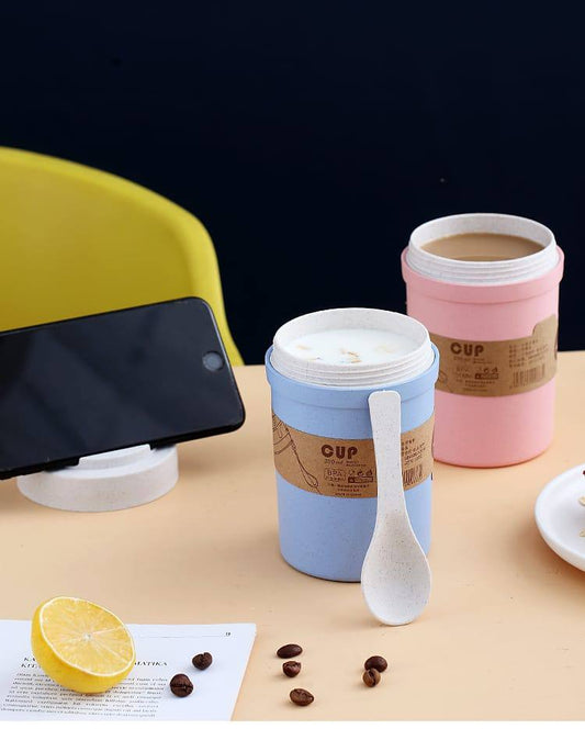 350ml Wheat Straw Soup Cup with Spoon