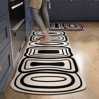 Modern minimalist kitchen mats waterproof anti-fouling PVC oil-proof soft carpet easy care balcony non-slip rugs