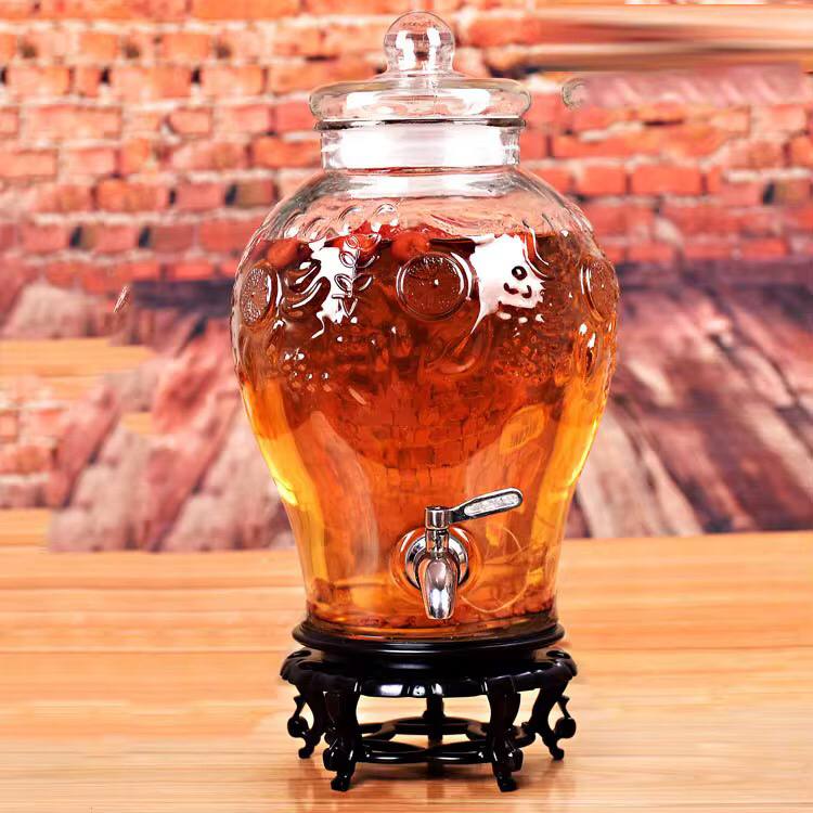 Glass Beverage Dispenser With Faucet