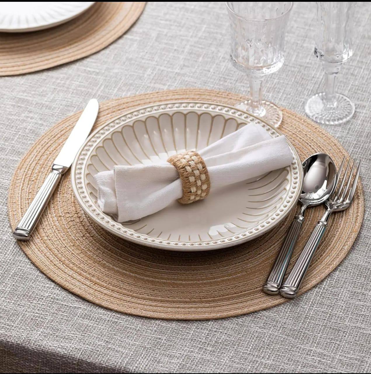 High-quality,thick  ramie woven table mats.