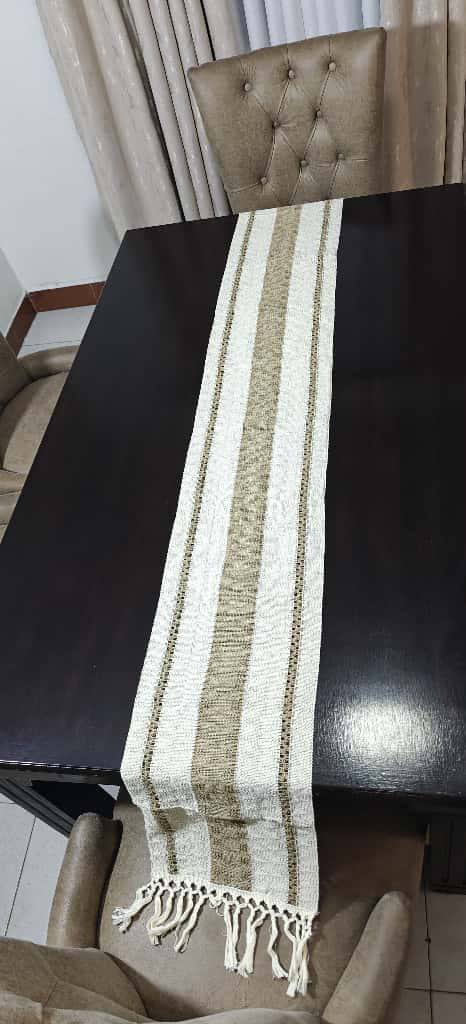 Big size high quality Boho woven  table runner/bed runner with tassels.
