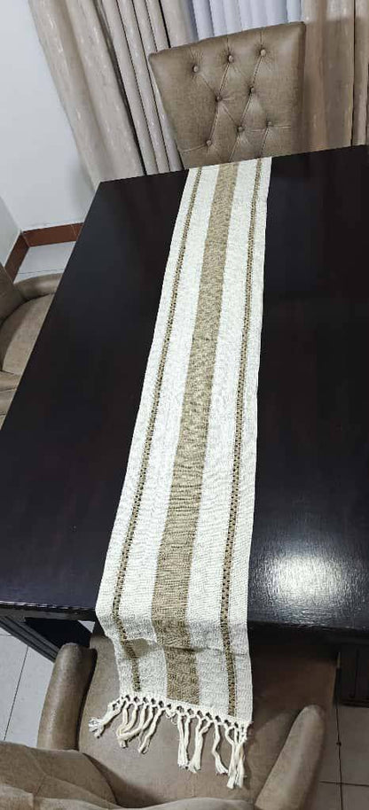 Big size high quality Boho woven  table runner/bed runner with tassels.