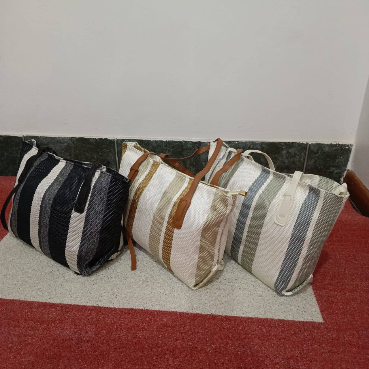 Elena Stripped Tote Bag