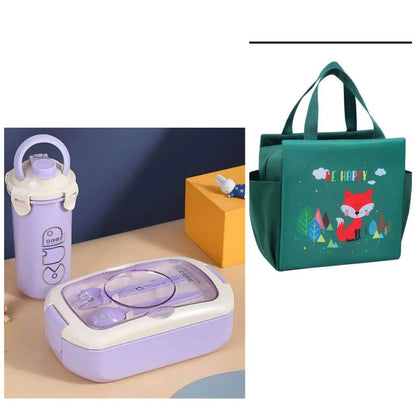 3 IN 1 LUNCH BOX WITH BOTTLE AND LUNCH BAG SET