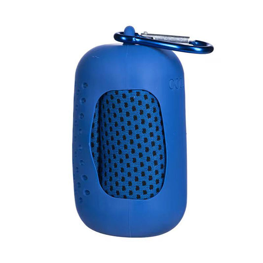 Portable sports Quick dry Cool towel in silicone pocket