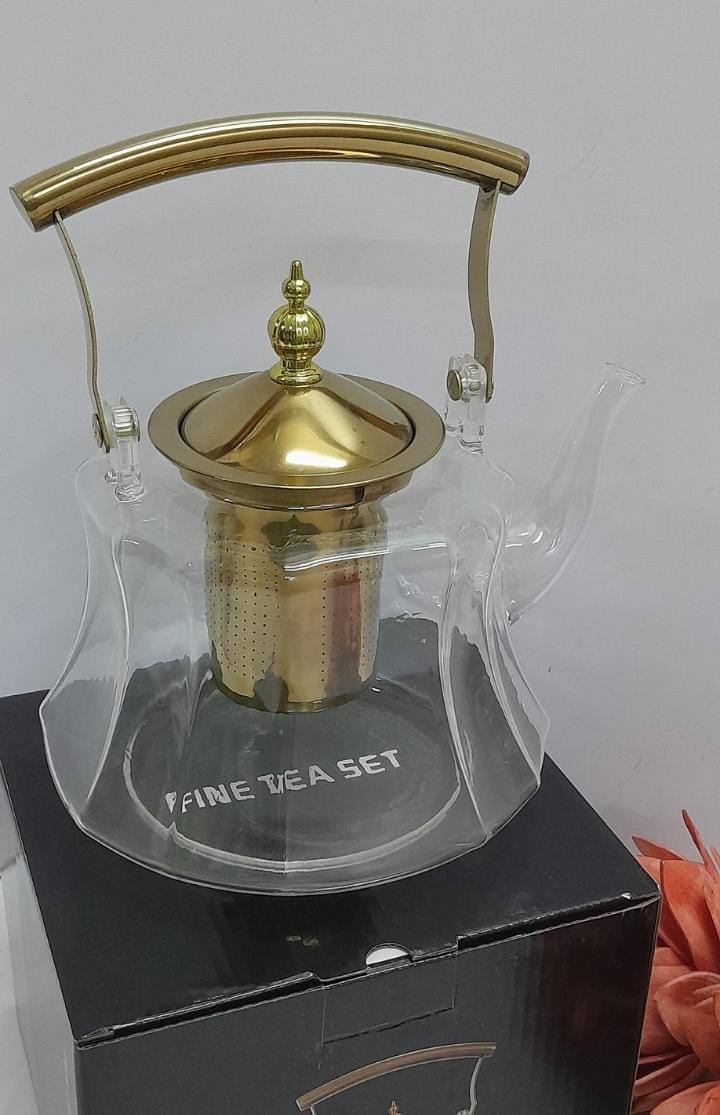 Heat resistant Glass Teapot with Strainer infuser