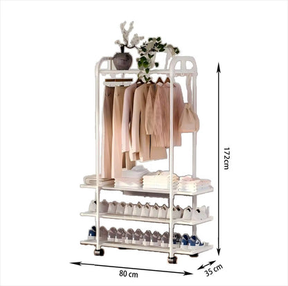 Clothing rack with wheels