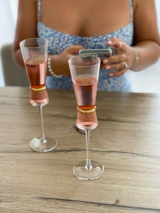 Elegant  Crystal Champagne Glass flutes 6pcs