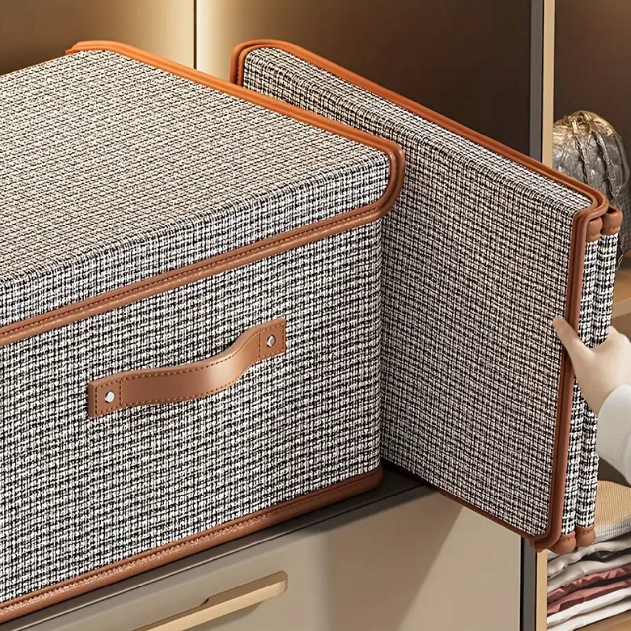 New Foldable Fabric Storage Box with Flip Lid