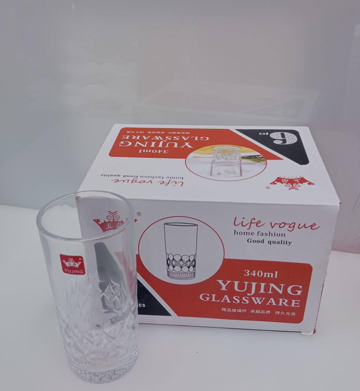 6pcs high quality 340ml water/juice glasses