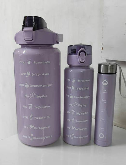 3 in 1 motivatonal water bottle set