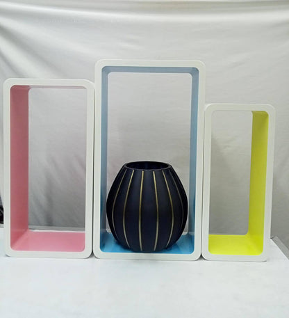 3Pcs Plastic Wood floating shelves