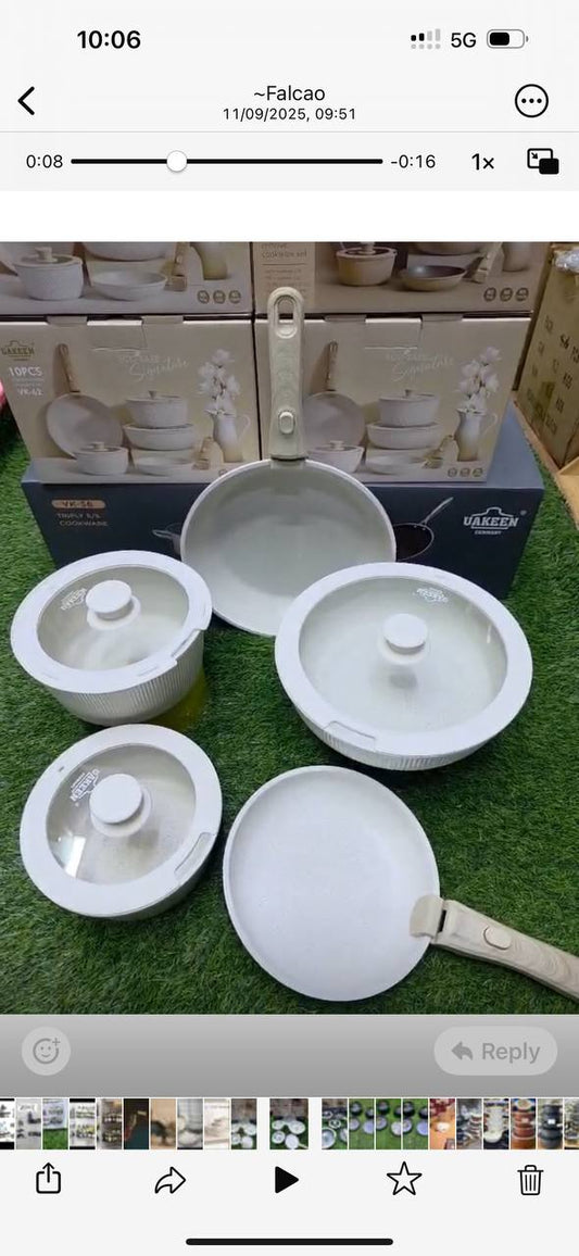 10pcs Hand Removal Cookware set.