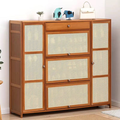 26 Pairs Wooden bamboo shoe cabinet
