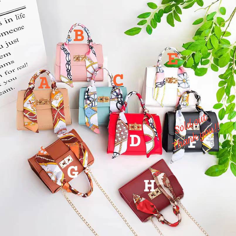 Cute mini decorative scarf crossbody bag