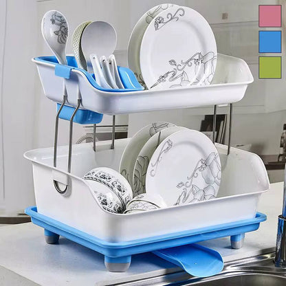 Adjustable plastic kitchen dish  drainer