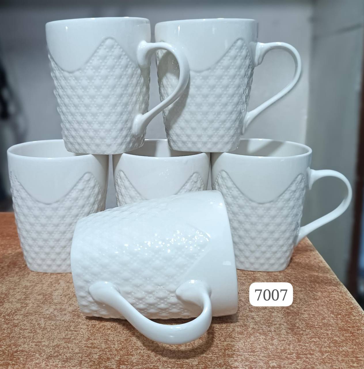 White ceramic mugs