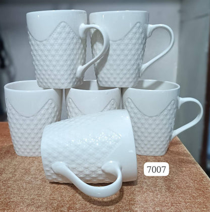 White ceramic mugs