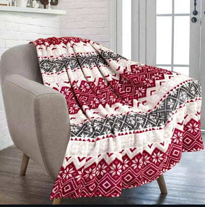 Premium Christmas Sherpa Fleece Throw Blanket