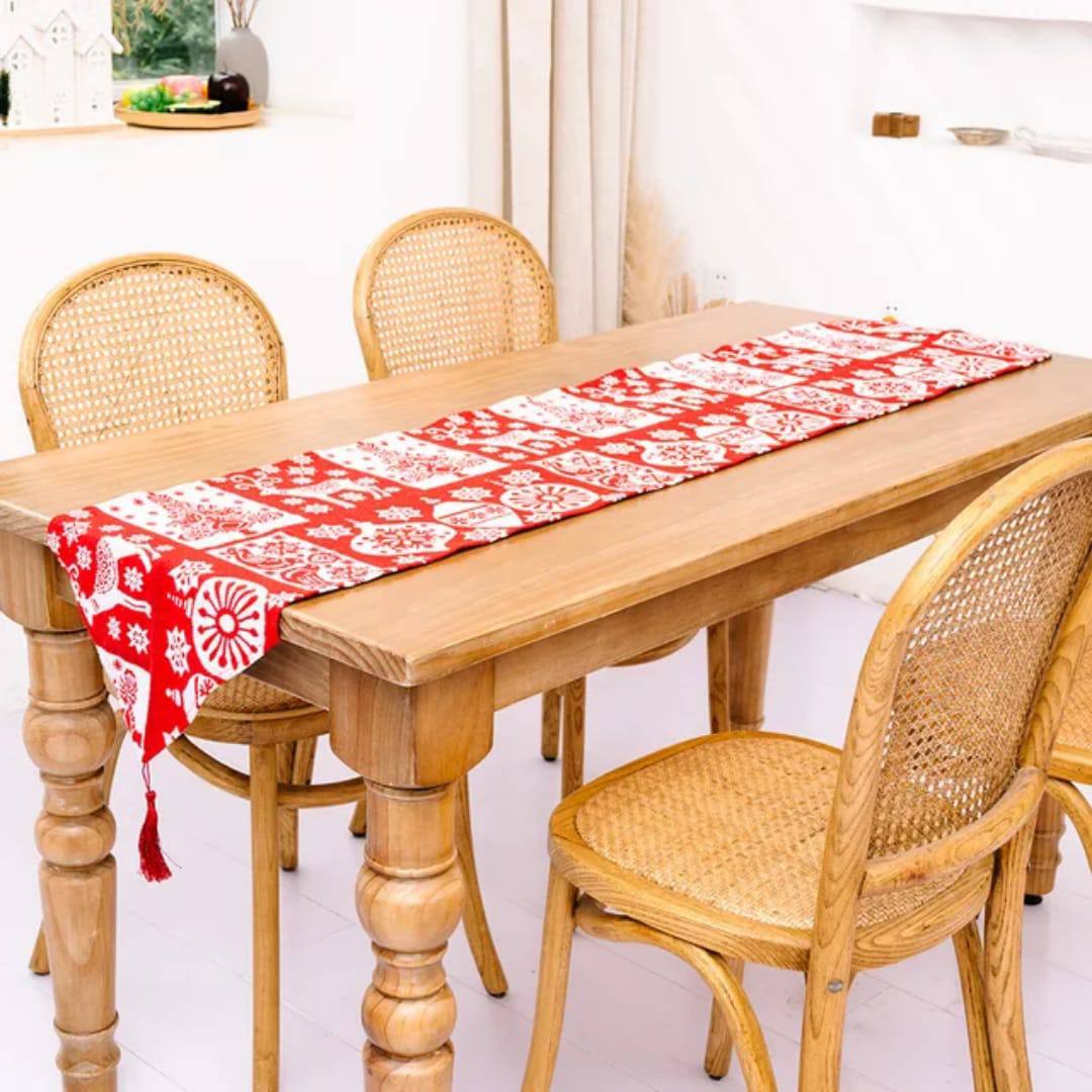 Christmas Knitted Fabric Tablecloth  Runner