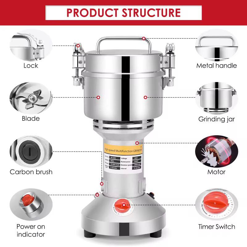 Powerful 800g Electric Cereal Grain/herb Grinder Flour miller Kisiagi