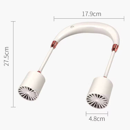 Gold Hanging Neck Small Fan USB Charging Three-speed Adjustable Summer Portable silent Outdoor Electric Neck Fan