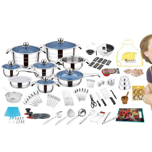 100pcs Heavy duty quality stainless steel Kaisavilla cookware set