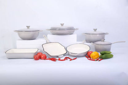 11 pcs Enamel Cast iron cooking pots