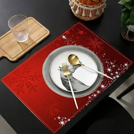 1pc Christmas Placemats For Dining Table Table Mats Kitchen Dining Decoration