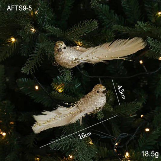 Colorful Foam Christmas Birds Ornament Birds Artificial Bird Pendant Handmade Simulated Decorative props Christmas