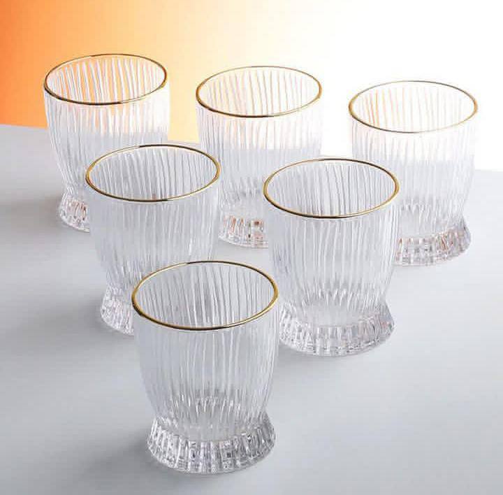 270ml whiskey glasses with gold rim