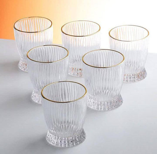 270ml whiskey glasses with gold rim