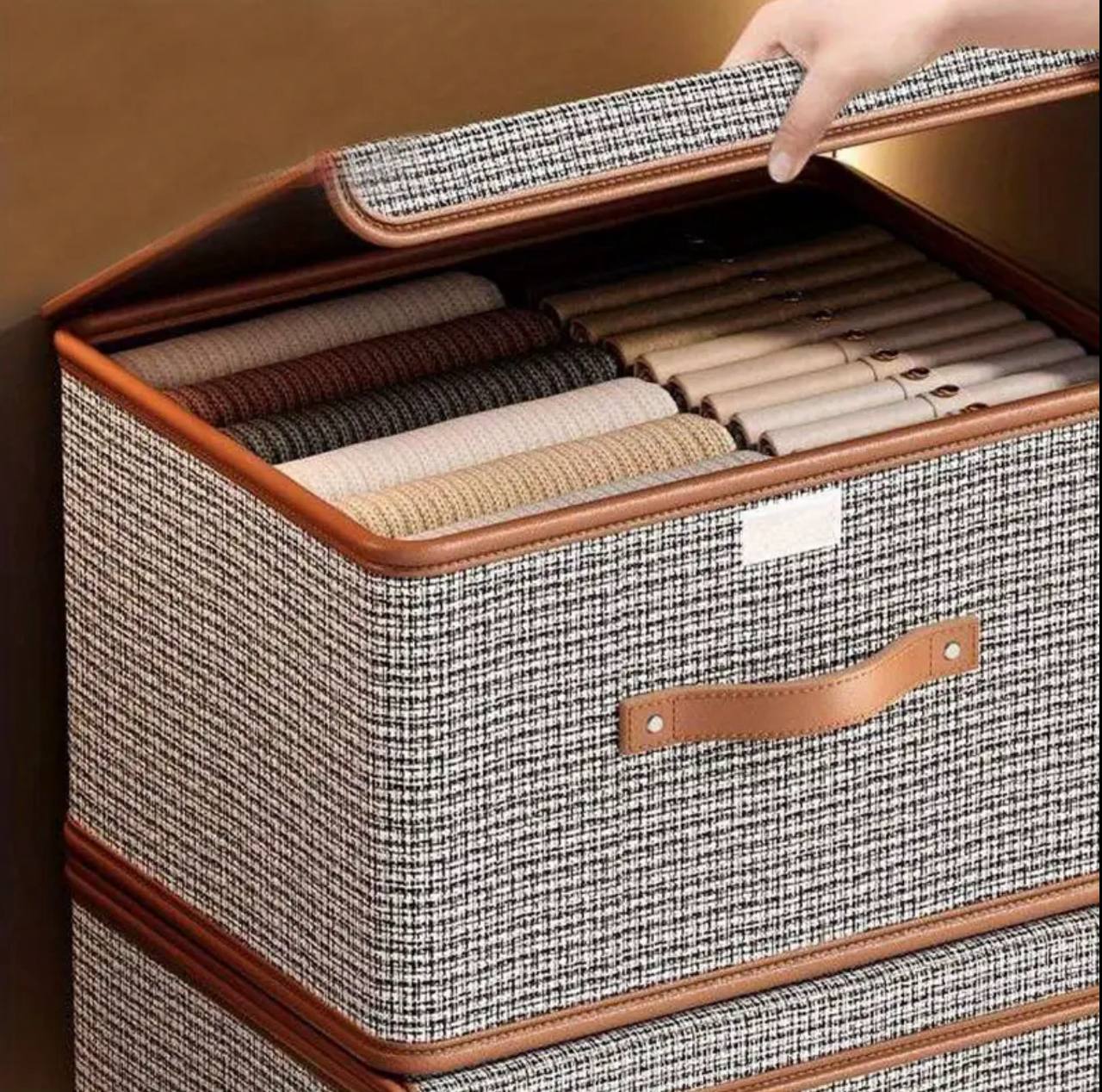 New Foldable Fabric Storage Box with Flip Lid