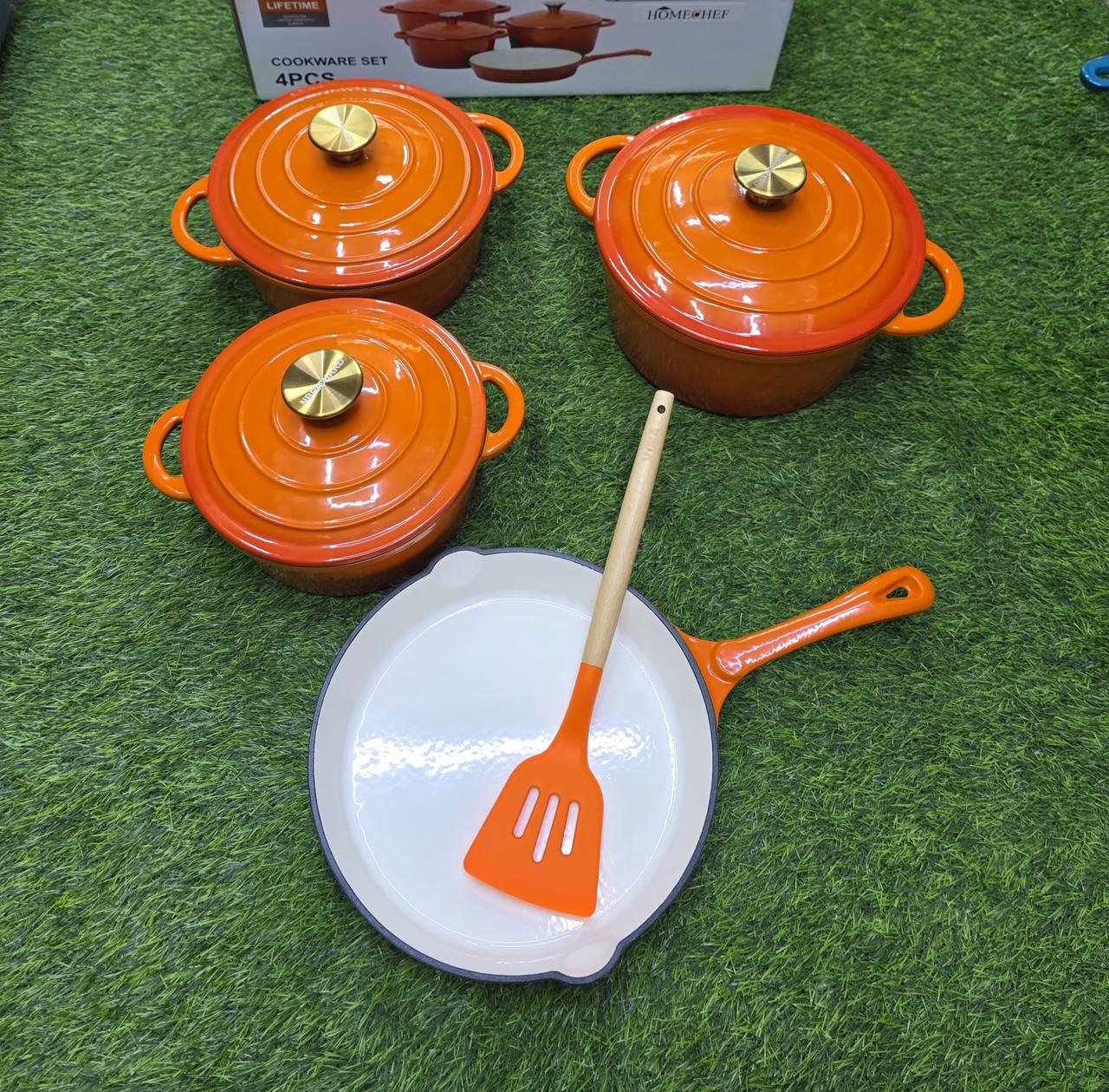 7pcs Enamel Cast iron cooking pots