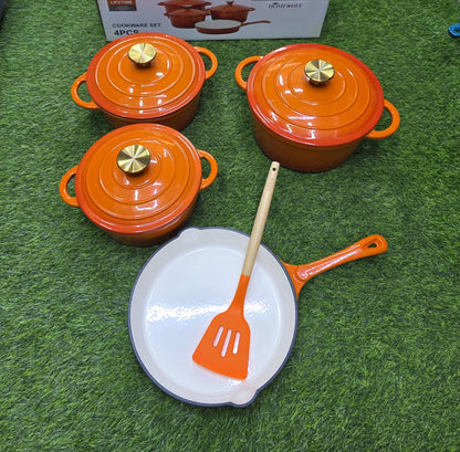7pcs Enamel Cast iron cooking pots
