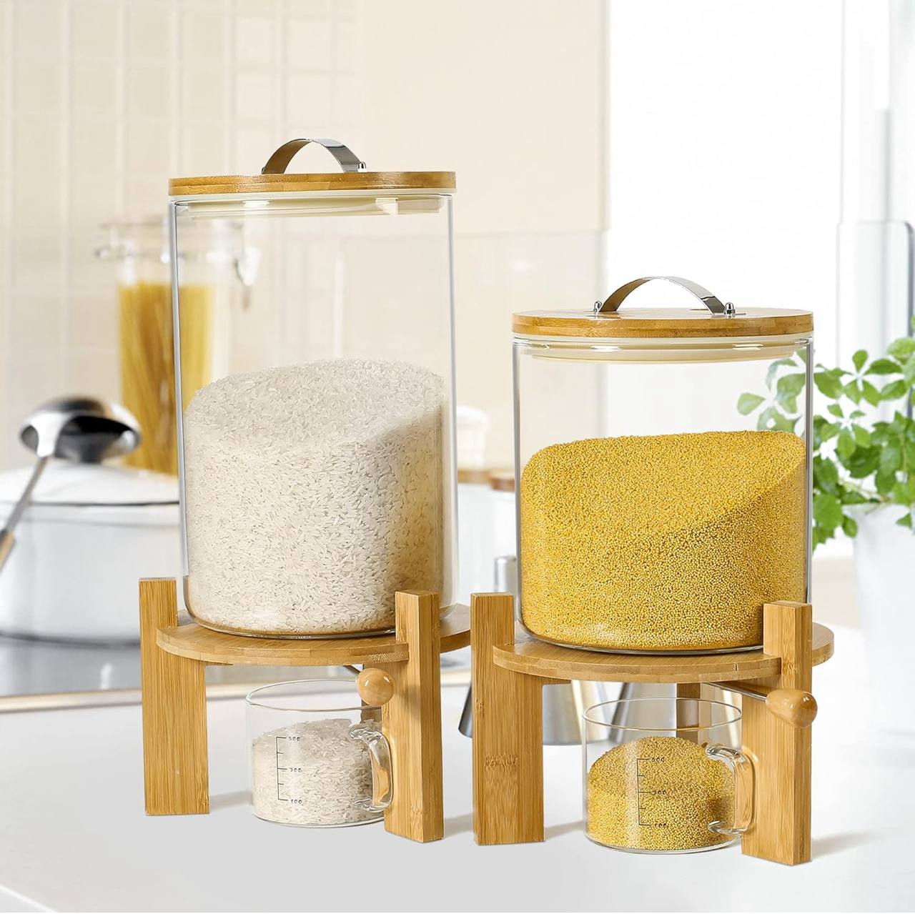 Air tight Glass cereals dispenser