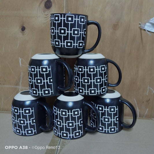 6pcs set Black porcelain coffee coffee cups