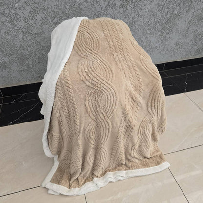 Lambswool Double Sided Throw Blanket