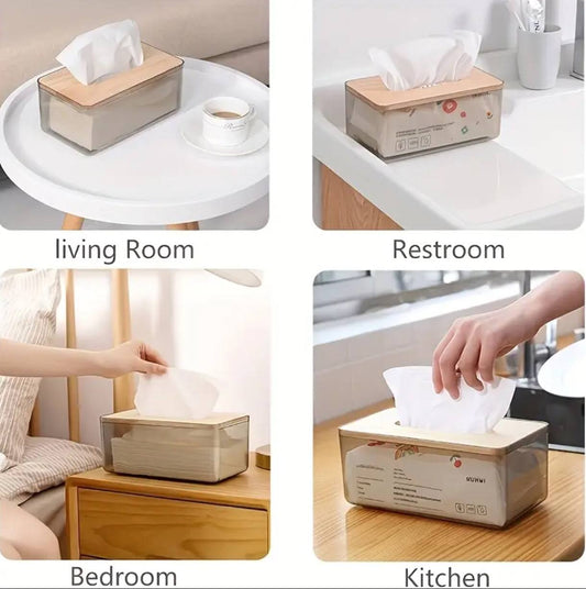*lNordic minimalist tissue box /Serviette holder with bamboo lid